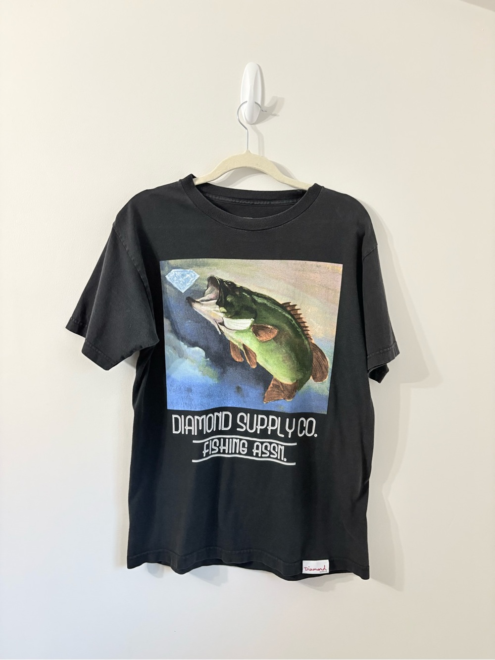 DIAMOND SUPPLY CO. Diamond Fishing Association Black T-Shirt Mens M Streetwear